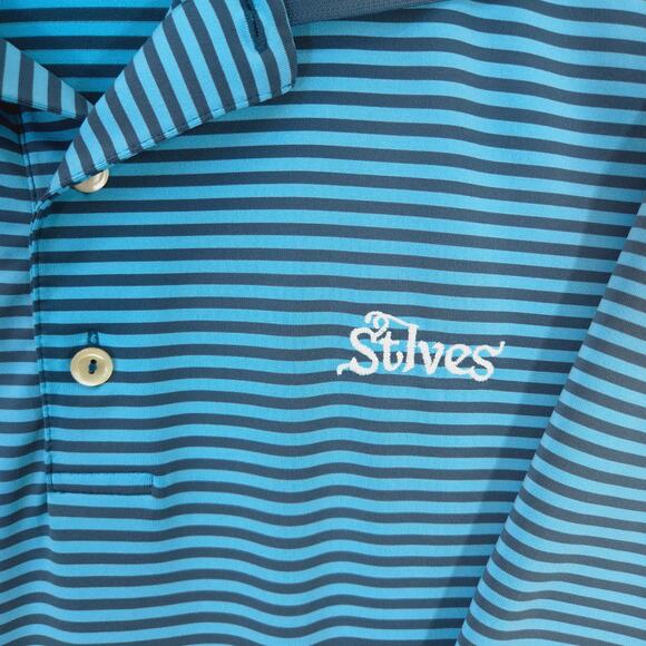 Peter Millar Summer Comfort Polo Mens XL Blue Striped Golf Performance St Ives - Picture 3 of 8